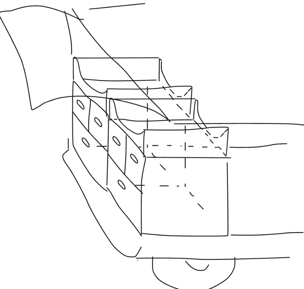 Skizze CUBE4LIFE Organizer eingebaut ins Auto